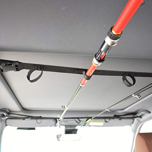 ALOVEMO Suporte de vara de pesca no carro, suporte de vara de pesca de montagem vertical, gancho de