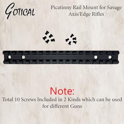 Gotical Picatinny Rail Mount for Savage Axis/Edge Rifles, Mounting Hardware is Included, Allows for The mounting of Picatinny or Weaver standard scope rings, scope mounts, red dots, or other optics