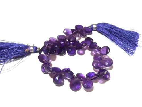 Perles en améthyste naturelle de forme briolette pour création bijoux DIY 17,8cm - 4