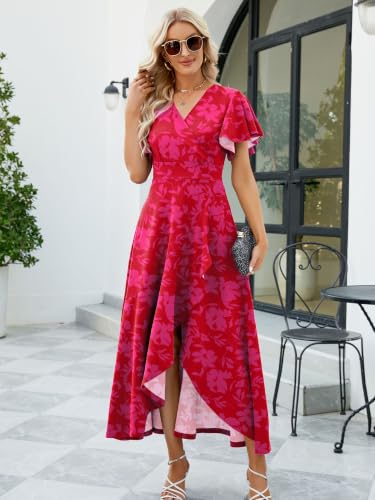 Image of ZZV Formal Dresses for Women Gowns Evening V Neck Wedding Guest Dresses