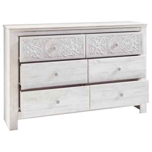 Signature Design by Ashley 6-Drawer Bedroom Dresser, Whitewash, Paxberry - image 6