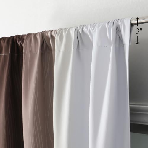 Brown and Greyish White Ombre Blackout Curtains for Bedroom 2 Panels 52x72 by Estelar Textiler - Used condition - Image 6