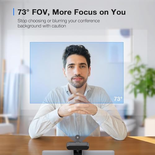 EMEET Kamera internetowa 4K do PC, C960 4K UHD kamera internetowa z osłoną obiektywu i podwójnym mikrofonem, kamera strumieniowa 73° z automatyczną korekcją światła, kamera internetowa Plug & Play