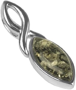 Ian and Valeri Co. Darck Green Amber Sterling Silver Celtic Pendant - Image 2