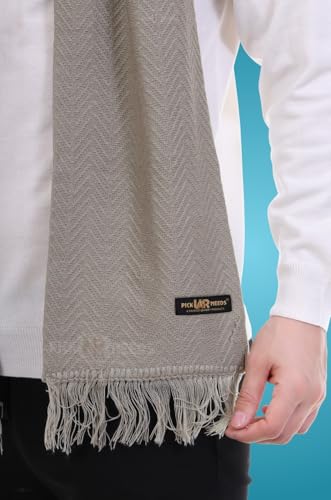 Image of Pick Ur Needs Premium Men's Warm And Stylish Woolen Muffler With Solid Color Plain Design And Stylish Tussles Ends Muffler For Men