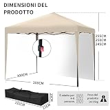ISE Tonnelle Pliante 3x3, Tonnelle de Jardin Exterieur 3x3, Barnum Pliant 3x3M Professionnel avec Rideaux, Tente Pliante 3x3M avec 3 Hauteur Réglable, Tonnelles de Camping Résistant Protection UV50+ - 5