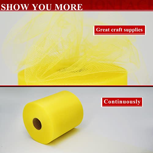 Yellow Tulle Fabric Rolls 6 Inch By 200 Yards (600 Feet) Fabric Spool Tulle Ribbon For Diy Yellow Tutu Bow Baby Shower Birthday Party Wedding Decorations Craft Supplies #TOP2