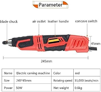 Electric Wood Chisel Carving Tool High Speed Electric Chisel Tool Wood Carving Machine with 5 Blades Set