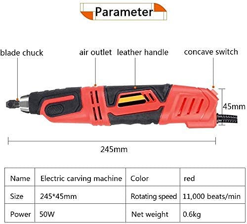 Electric Wood Chisel Carving Tool High Speed Machine with 5 Blades Set - Image 5