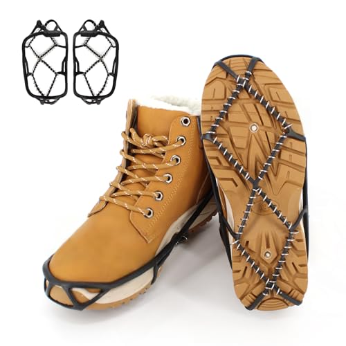 UNITACKLE Ice Cleats, Crampons Ice Snow Grips for Shoes and Boots, Ice Snow Traction Cleats for Walking on Snow and Ice