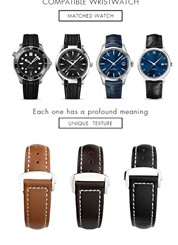 Bracelet montre cuir vachette Omega Speedmaster 22mm entrecorne agate - 4