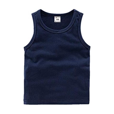 DCUTERQ Tanque Tops Camisetas algodón Verano Chaleco sin Mangas Azul Marino 5 años Cover