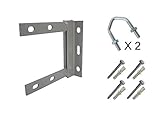 6 ft foot/feet mast STEEL 1.25" TV aerial mounting pole and wall bracket 6"x6" fixing installation KIT - Image 2