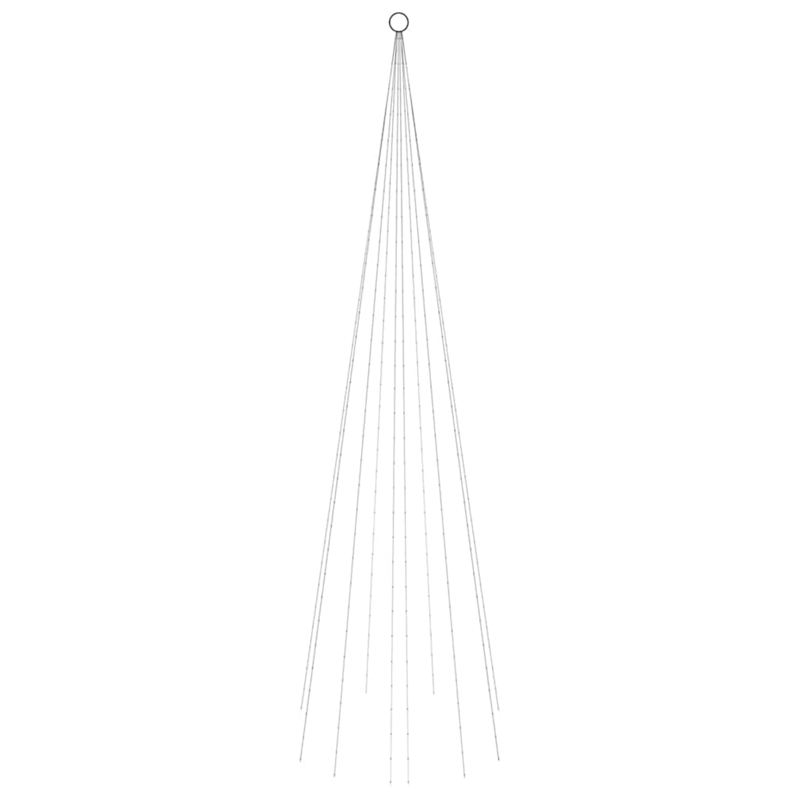 Gecheer Árbol de Navidad LED de Exterior para mástil, 310 Luces Blanco cálido, 300 cm de Alto, 8 Efectos de iluminación, con Cable USB de 5 m, fácil Montaje