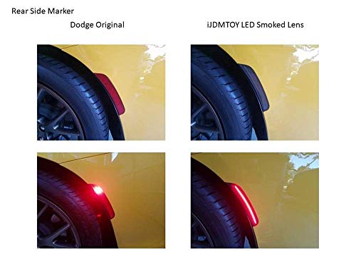 iJDMTOY Smoked Lens Amber/Red Full LED Side Marker Light Kit Compatible With 2015-up Chrysler 300, Powered by Total 180-SMD LED, Replace OEM Sidemarker Lamps - Thumbnail 6
