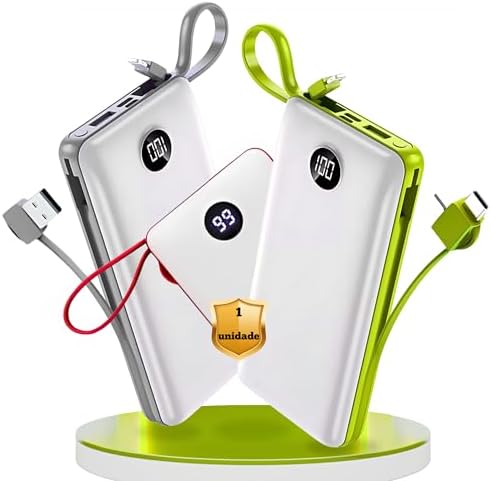 Carregador Portátil Power Bank 20.000mah Universal com Cabos Prem...