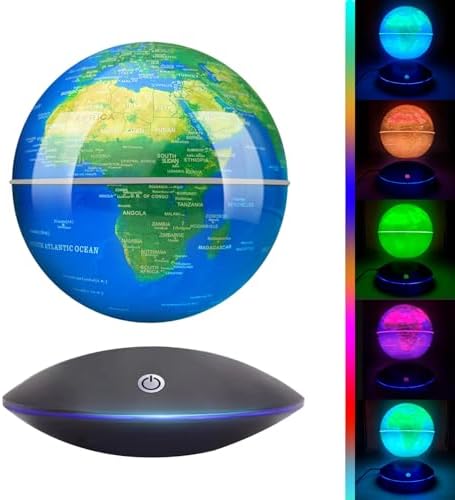Magnetic Levitating Floating Globe with LED Light, 16 Colors Cool...