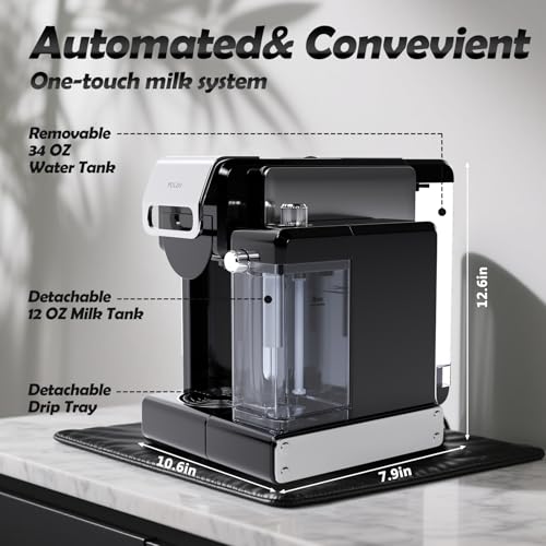PULZO Espresso Machine with Automatic Milk Frother,capsule coffee maker