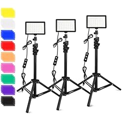 Tripode Para Fotografia De Producto 3 Paquetes 70 Video LED Luces con Soporte de Trípode Ajustable/Filtros de Color, Obeamiu 5600K USB Estudio Tablero Iluminación LED Colorida,Retrato Producto Fotografía Video Youtube