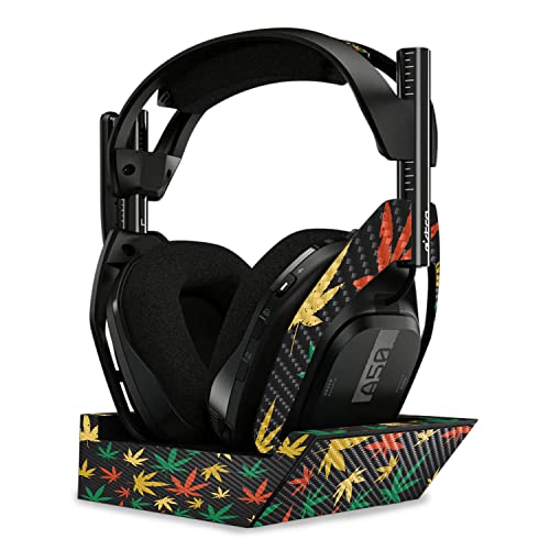 Image of MightySkins Carbon Fiber Skin Compatible With Astro A50 Wireless Headphones + Base Station (Gen 4) - Rastafari Kush | Protective, Durable Textured Carbon Fiber Finish | Easy To Apply | Made in the USA