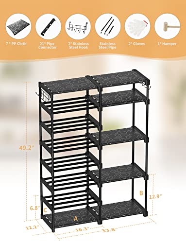 Timebal 8-Tier Shoe Rack Storage Organizer, 25-28 Pairs Shoes Shelf Organizer, Removable & Dust Large Stackable Shoe Rack For Boot & Shoe Storage #TOP2