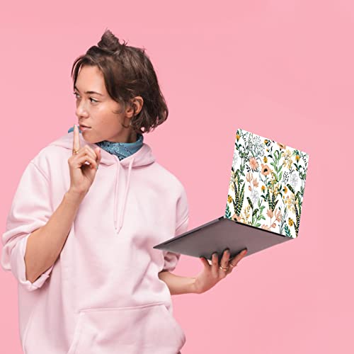Calcomanía para laptop floral para oficina y cafetería compatible con pantallas de 14 y 15 pulgadas 2