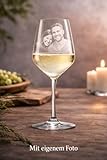 Personalisiertes Weinglas mit Foto-Gravur – Wunschfoto dauerhaft eingraviert – Individuelles...