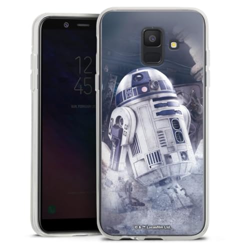 Custodia di silicone compatibile con Samsung Galaxy A6 2018 trasparente Cover per smartphone Star Wars Robot Merchandise