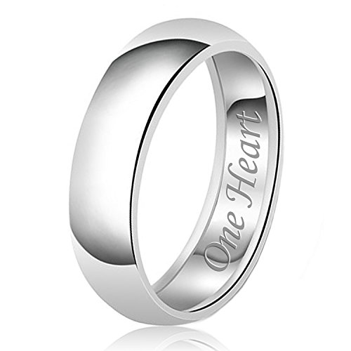 Él y Ella Grabado Banda Anillo de Bodas Plata Esterlina Clásico, Tamaño 28 Él y Ella Grabado Banda Anillo de Bodas Plata Esterlina Clásico, Tamaño 28