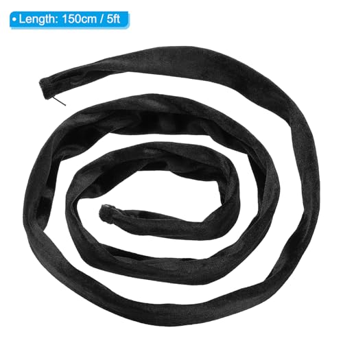 Image of PATIKIL 5ft Lamp Chain Cover, Chain Protective Sleeve Washable with Zipper for Chandelier Lighting Wires Swing Light Fixture, Black
