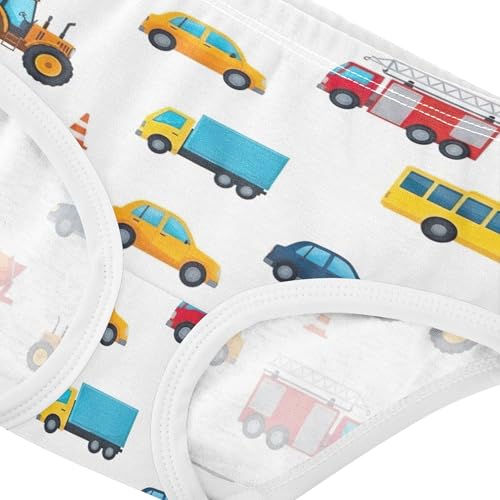 Cartoon Toddler Girls Underwear 2t Cotton Girl Panties Cute Colorful Vehicles Cars Yellow White Undies Kids Briefs4