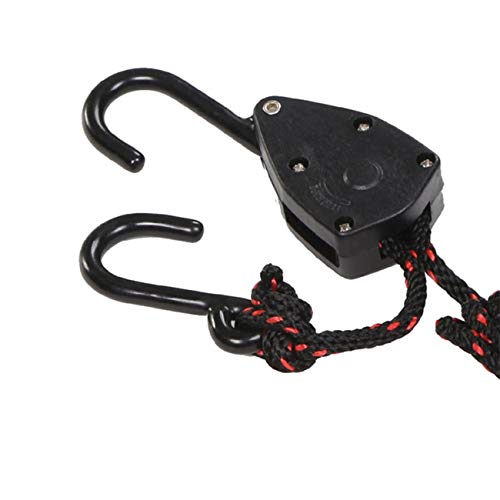 Acronde 4PCS 1/8" 8Ft Adjustable Heavy Duty Rope Hanger Ratchet Kayak and Canoe Bow and Stern Tie Downs Straps (8Ft) - Thumbnail 5
