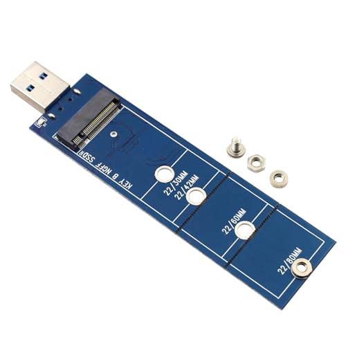 JIEYUCHU M.2 USB Adapter, SATA SSD zu USB 3.0 Adapter, M.2 auf USB 3.0 Adapterkarte, Unterst&uuml;tzt NGFF SATA B/B+M Key M2, Geh&auml;use Kompatibel f&uuml;r 2230 2242 2260 2280 SSD (Nicht Unterstutzt NVMe)
