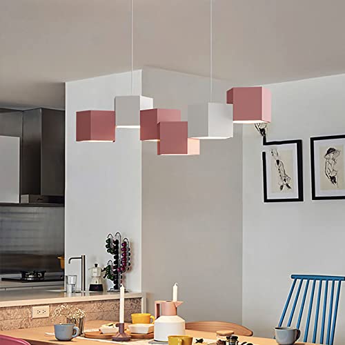 SXSHEYS Lámpara de araña Moderna de Madera con Anillo LED, lámpara Colgante Japonesa de 1 luz, lámpara de Techo Circular Regulable contemporánea para Isla de Cocina, Sala de Estar y Comedo