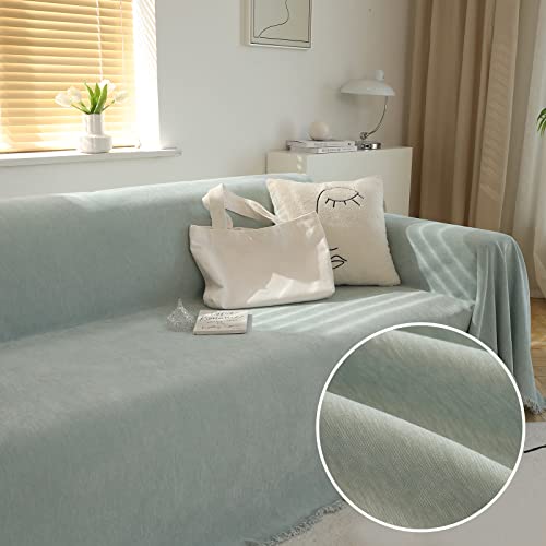 Meetsky Green Couch Cover Sectional Sofa Cover Sofa Slipcover Couch Protector Covers Universal Fit For Couch 2-3 Seat Thick Washable Couch Throws Cover, Sage Color, 71" X 102" #TOP6