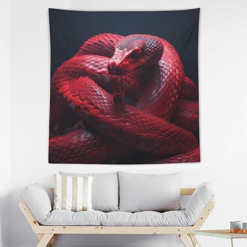 Tapisserie serpent rouge pour décorer un mur de chambre facilement