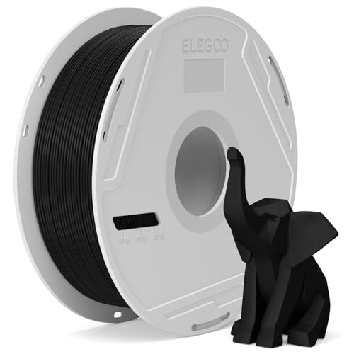 Image of ELEGOO PLA Basic Filament with Reusable Spool Black 1KG, 1.75mm PLA 3D Printing Filament 2.2lbs High Dimensional Accuracy, Easy Installation Detachable Spool Fits for Most 3D Printers