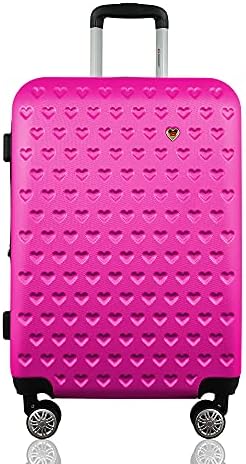 Mala de Viagem Média 23kg Despachada Expansiva Rígida Rodas Duplas 360º Cadeado TSA Gladiador C1M Pink