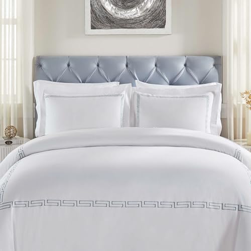 Housse de couette boutons et taies d'oreiller coton doux