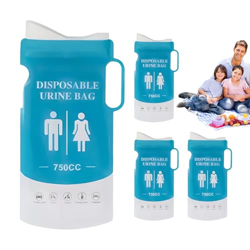 旅行用小便器バッグ、ポータブル小便器バッグ - 4 個男性女性吸水性おしっこバッグ - 車用嘔吐物バッグ 大容量 子供用トイレトレーニング 渋滞、ロッククライミング、キャンプ用