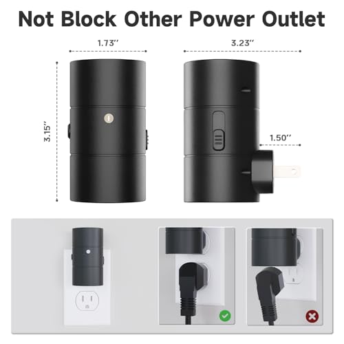 NIORSUN Night Lights Plug into Wall, Dimmable with 3 Color Modes & Auto On/Off Sensor, Ultra-Slim Nightlight for Hallway, Bathroom, Bedroom, Nursery, Kitchen (2 Pack, Black)