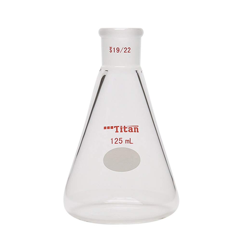 Buy Tansoole 125ml Glass Erlenmeyer Flask, 19/22 Ground Joint Conical