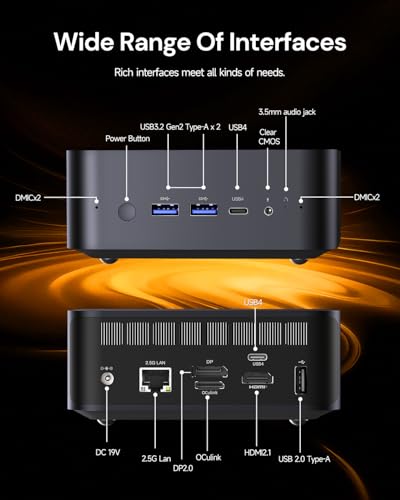 Image of Reatan X7 AI AMD Ryzen 7 255 Oculink Gaming Mini PC(Upgraded 8745HS), Barebone Mini PC(NO OS /RAM /SSD), Desktop Mini Computers Radeon 780M Graphics, 2.5G LAN /HDMI 2.1 /2 * 8K USB 4.0 /Wi-Fi 7 /BT5.4