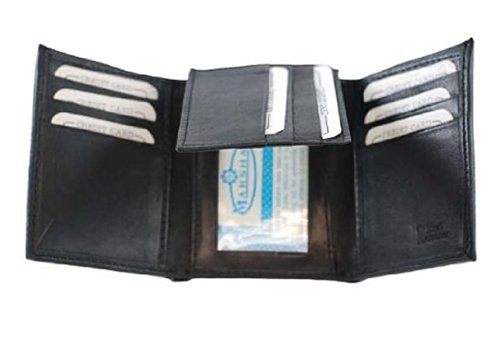 MARSHAL Genuine Leather Trifold FlipID Mens Wallet#1755