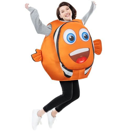 Zadin 2025 Clown Fish Costume, Finding Halloween Costume, Funny Sea Creature Costumes, Fish Onesie,Ocean Sea Clownfish Costumes