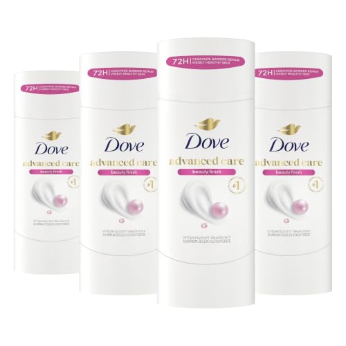 Dove Advanced Care Antiperspirant Deodorant Stick Beauty Finish 4 Count for helping your skin barrier repair after shaving 2.6 oz