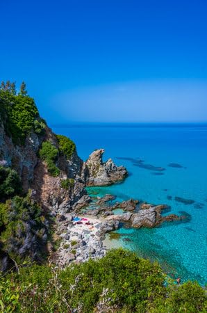 adrium Cuadro de madera de Marinella Di Zambrone de 60 x 90 cm, playa blanca paradisíaca en Calabria, cerca de Tropea (240408195)