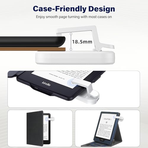 Image of Case-Friendly Page Turner for Kindle Paperwhite Oasis Kobo eReaders | Camera Camcorder Remote Controls, Page Turner Clicker for ipad Tablets Reading Novels with Wrist Strap Storage Bag