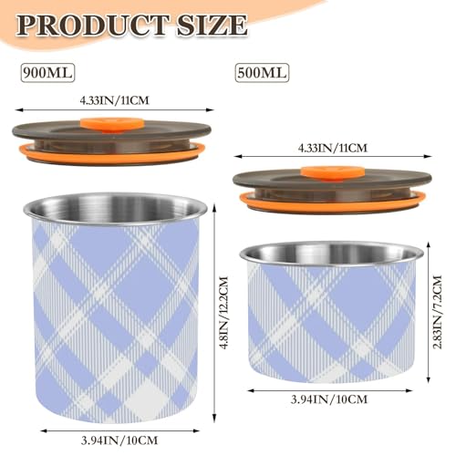Contenedor de almacenamiento café acero inoxidable azul miniatura 3