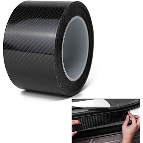 Car Sill Protectors Strips, Car Door Protector Carbon Fiber Wrap Film, Anti Scratch Car Door Guard Bumper Protector Sticker, Door Bumper Spoiler Edge Protection for Cars Trucks SUV  (Black, 7cm*5m) Cover